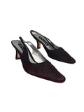 Black Beaded Kitten Heels - 7.5