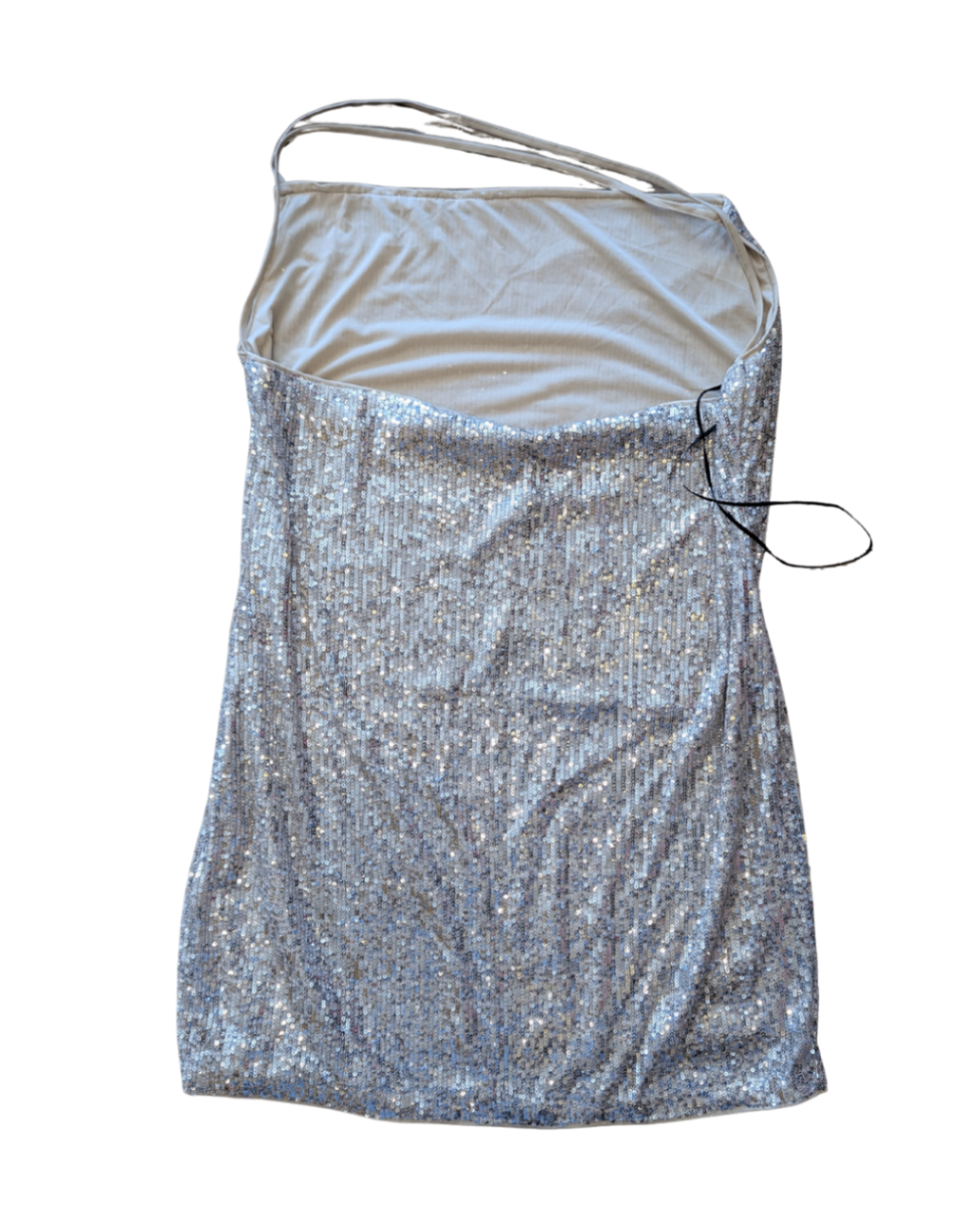 NWT Silver Sequin Dress - M