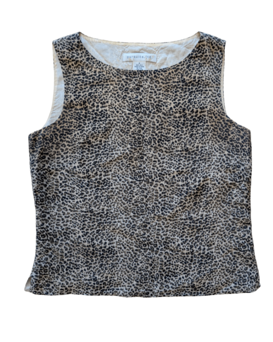 100% Silk Leopard Tank - 4