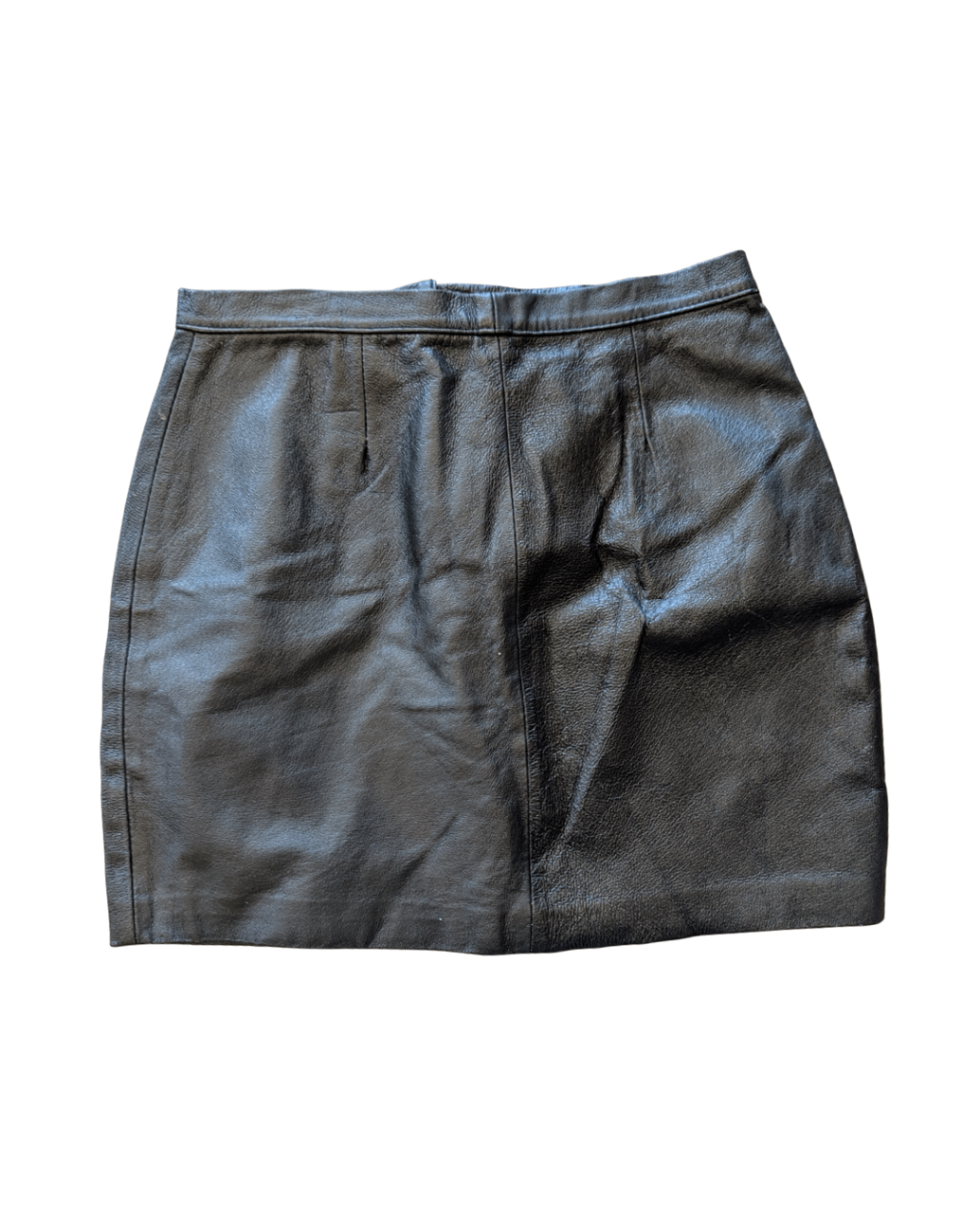 Genuine Leather Black Skirt - 28"W