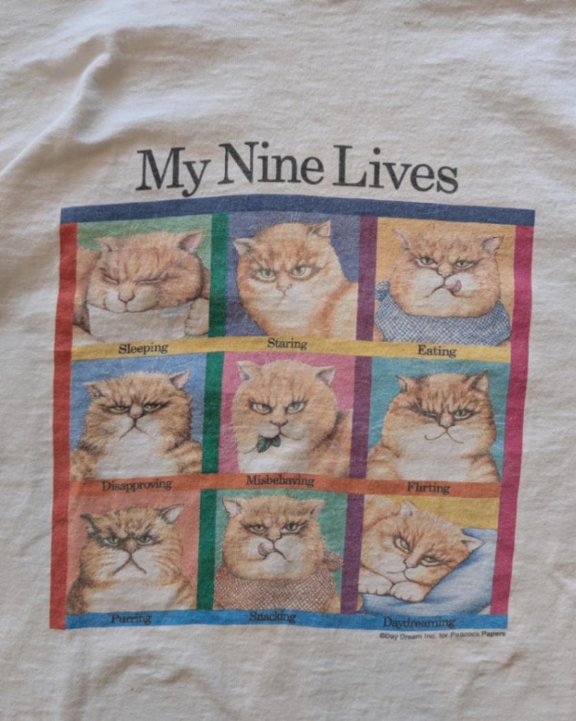 Vintage My Nine Lives Tee - XL (small marks)