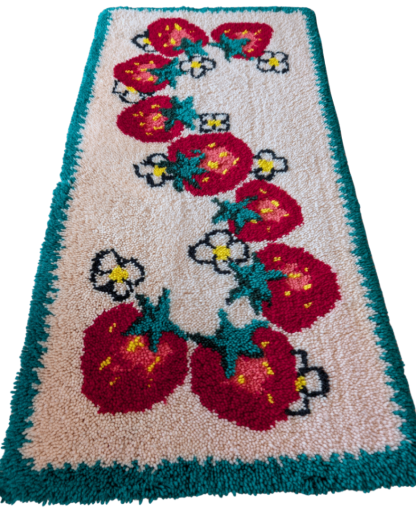Vintage Strawberry Rug 28"x53"