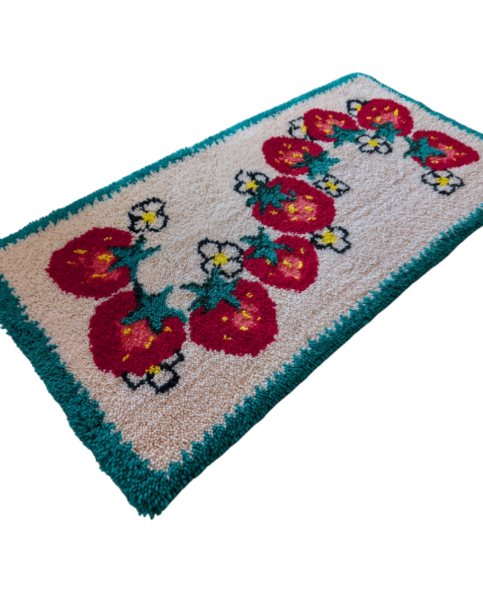 Vintage Strawberry Rug 28"x53"
