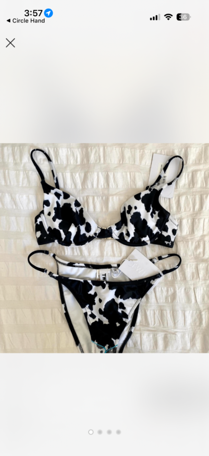 Twiin Cow Print Bikini - XS