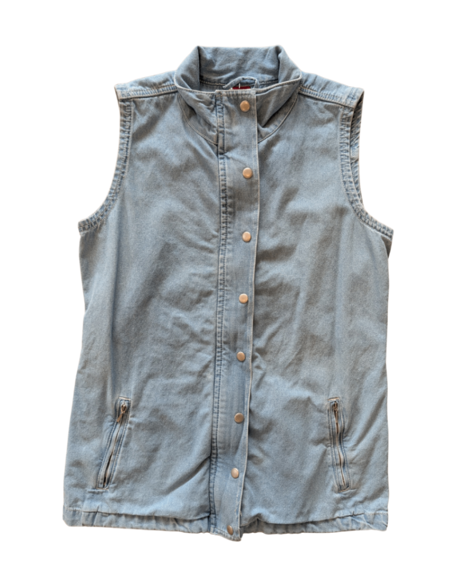 Denim Zipper Vest - M