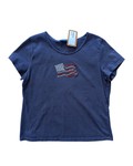 Beaded American Flag Tee - L