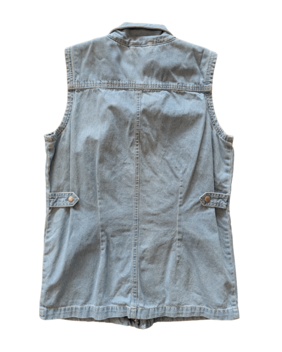Denim Zipper Vest - M