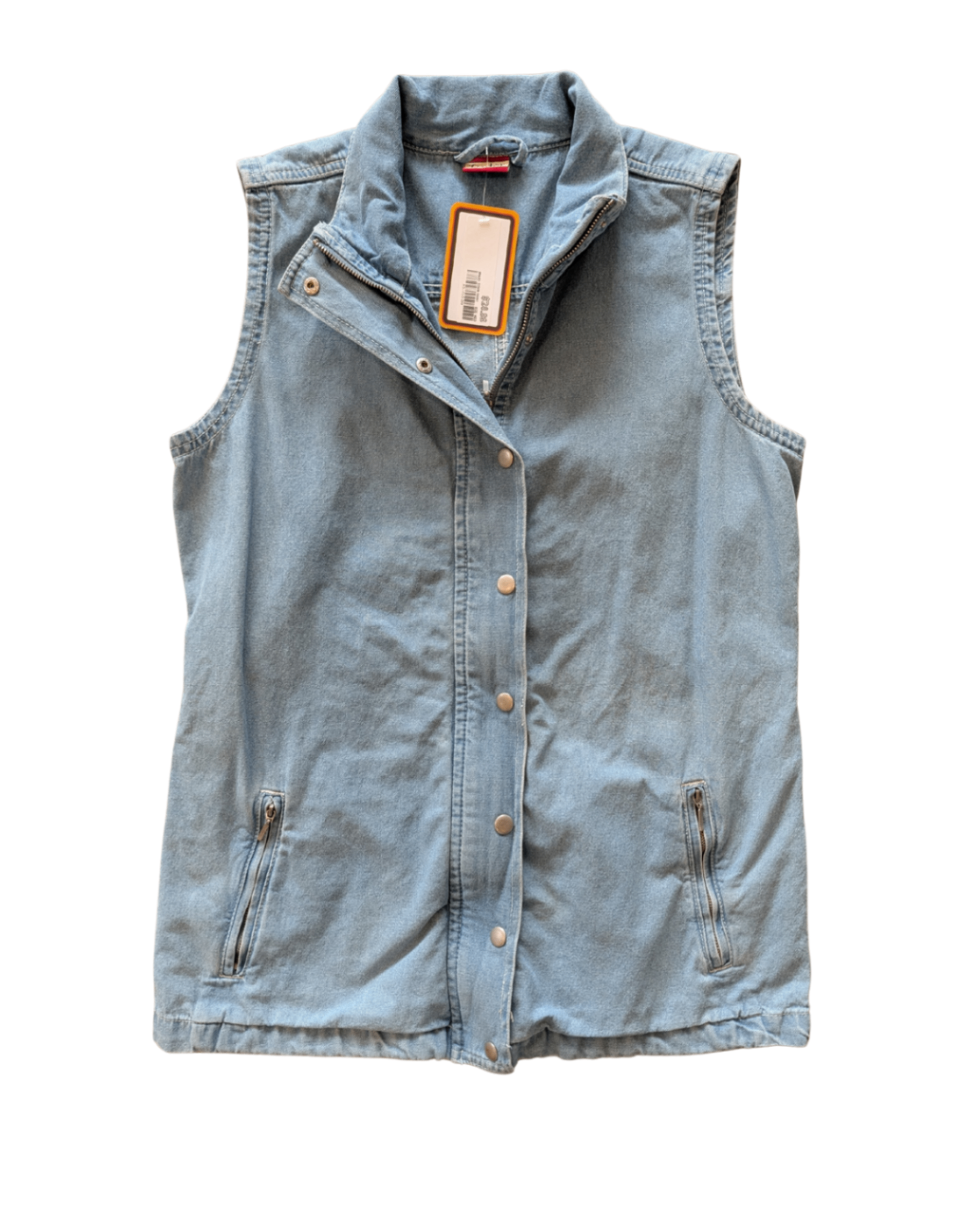Denim Zipper Vest - M
