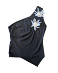 One shoulder Tank Black - M