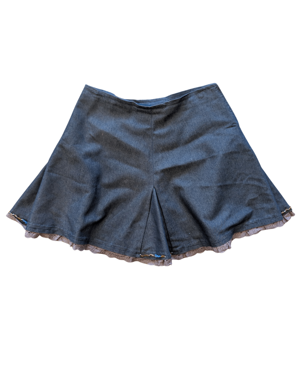 Beaded Ruffle Brown Skirt - 28-29"W