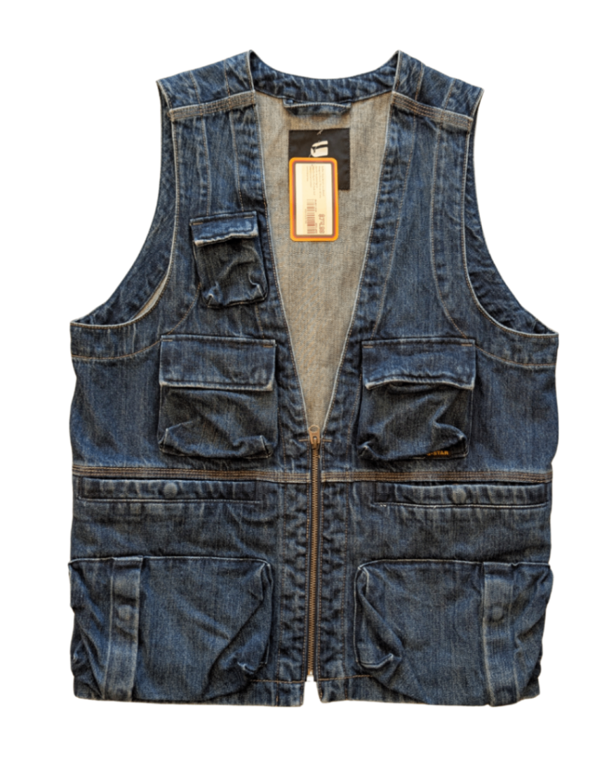 G Star Raw Denim Cargo Vest - L