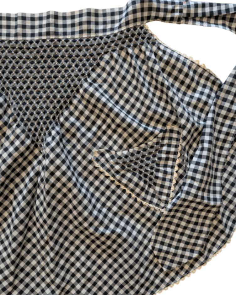 Black Gingham Apron
