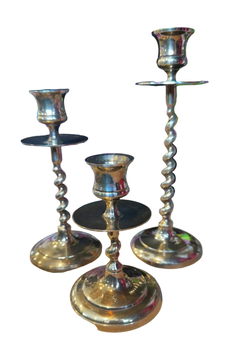 Brass Candle Holders (3 Piece Set)