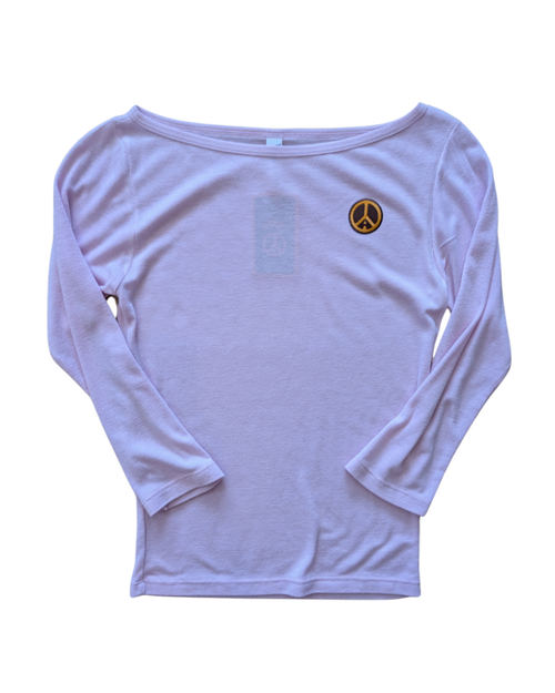 AJ Reclaimed Pink Sheer Ribbed LS - M