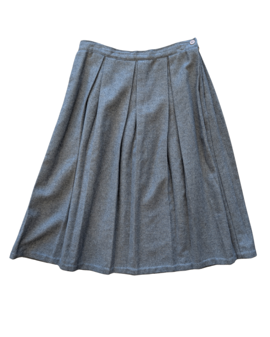 Vintage Gray Pleated Skirt (S)