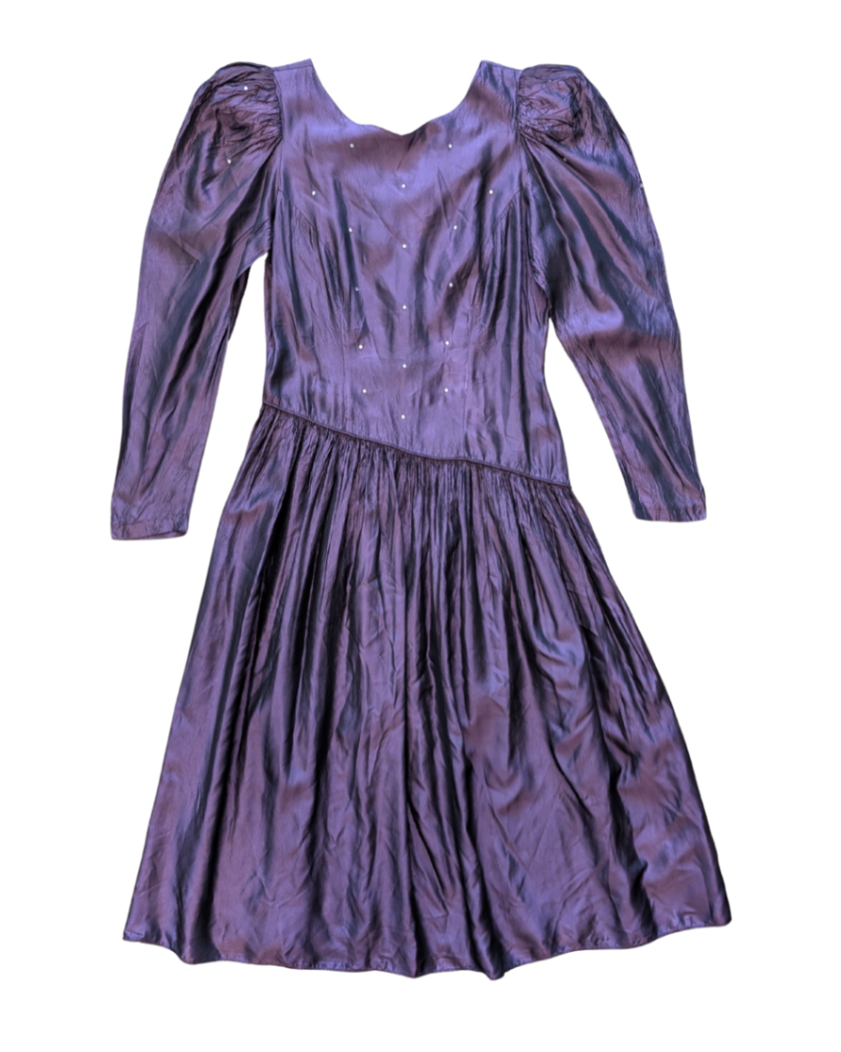 Vintage 80's Purple Dress (L)