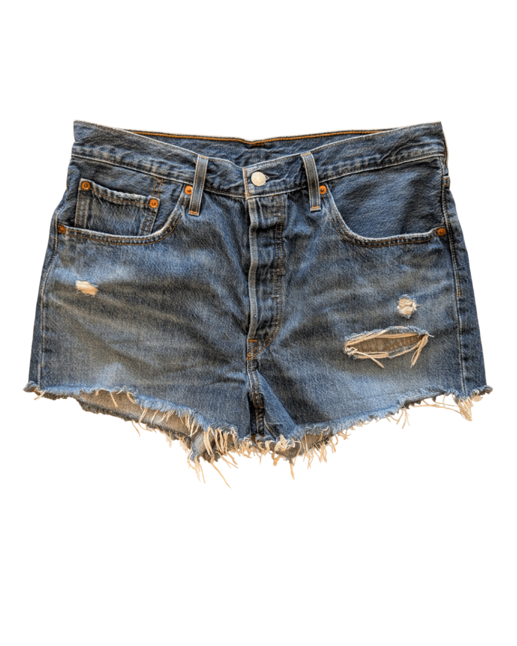 Distressed 501 Levi Shorts (30) (34"W, 11"R)