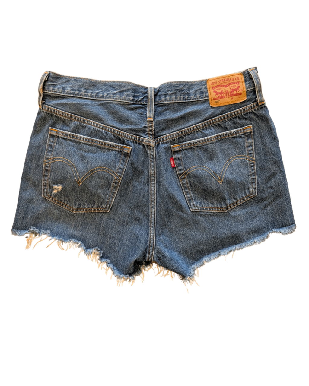 Distressed 501 Levi Shorts (30) (34"W, 11"R)