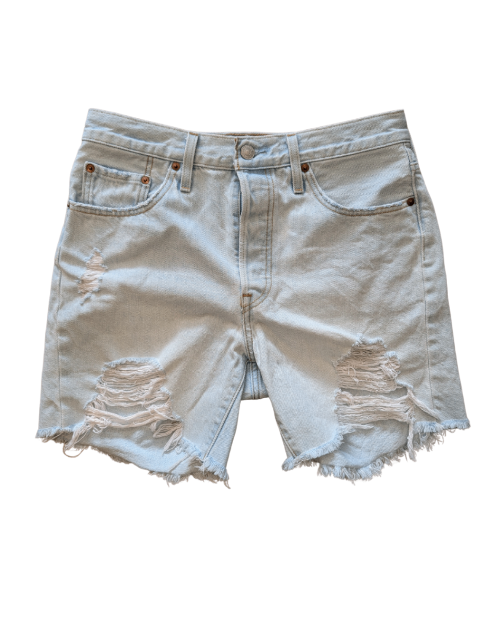 501 Levi Light Wash Shorts (28)