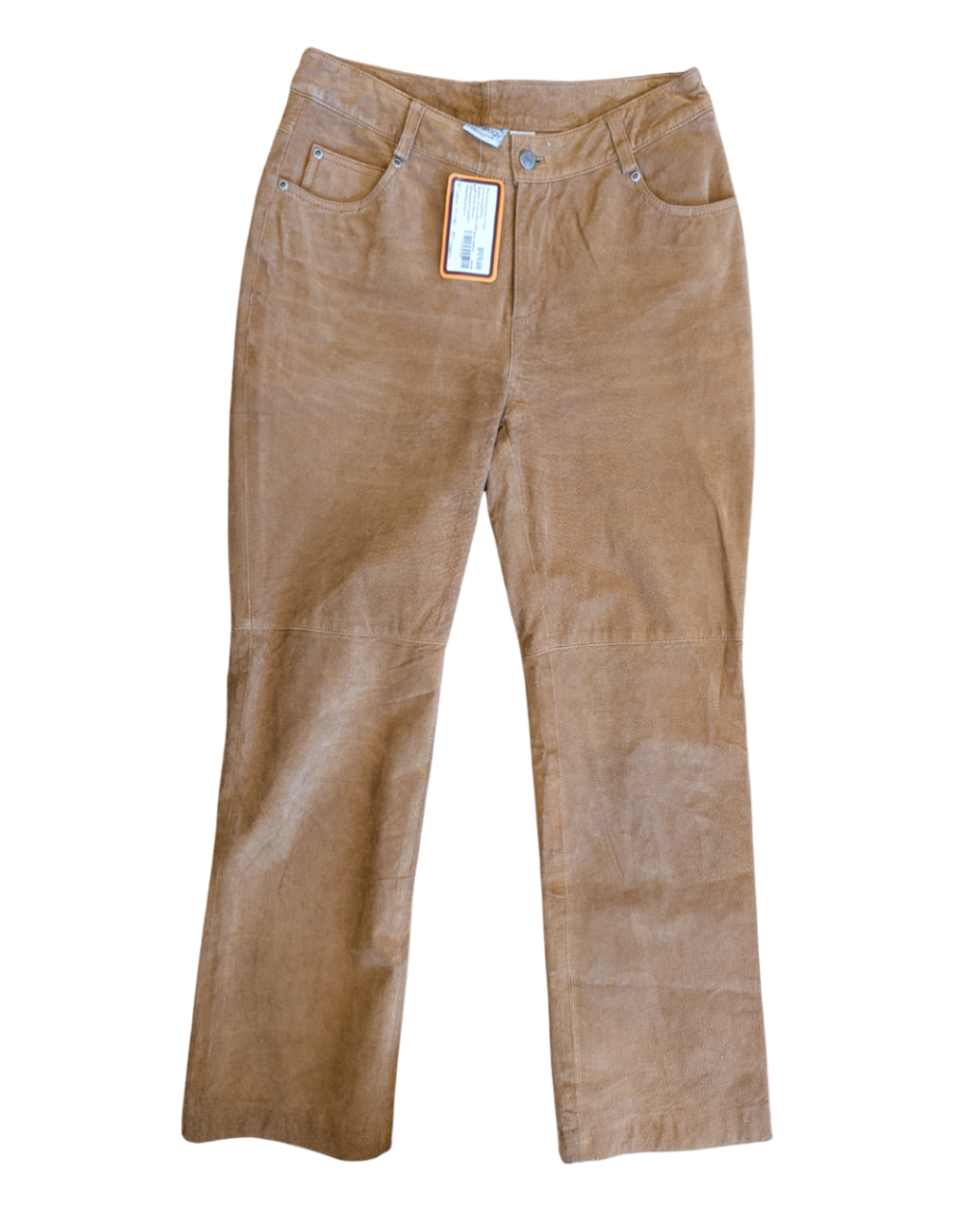 Vintage Tan Suede Pants (25P) (30"W, 10"R, 29"I)