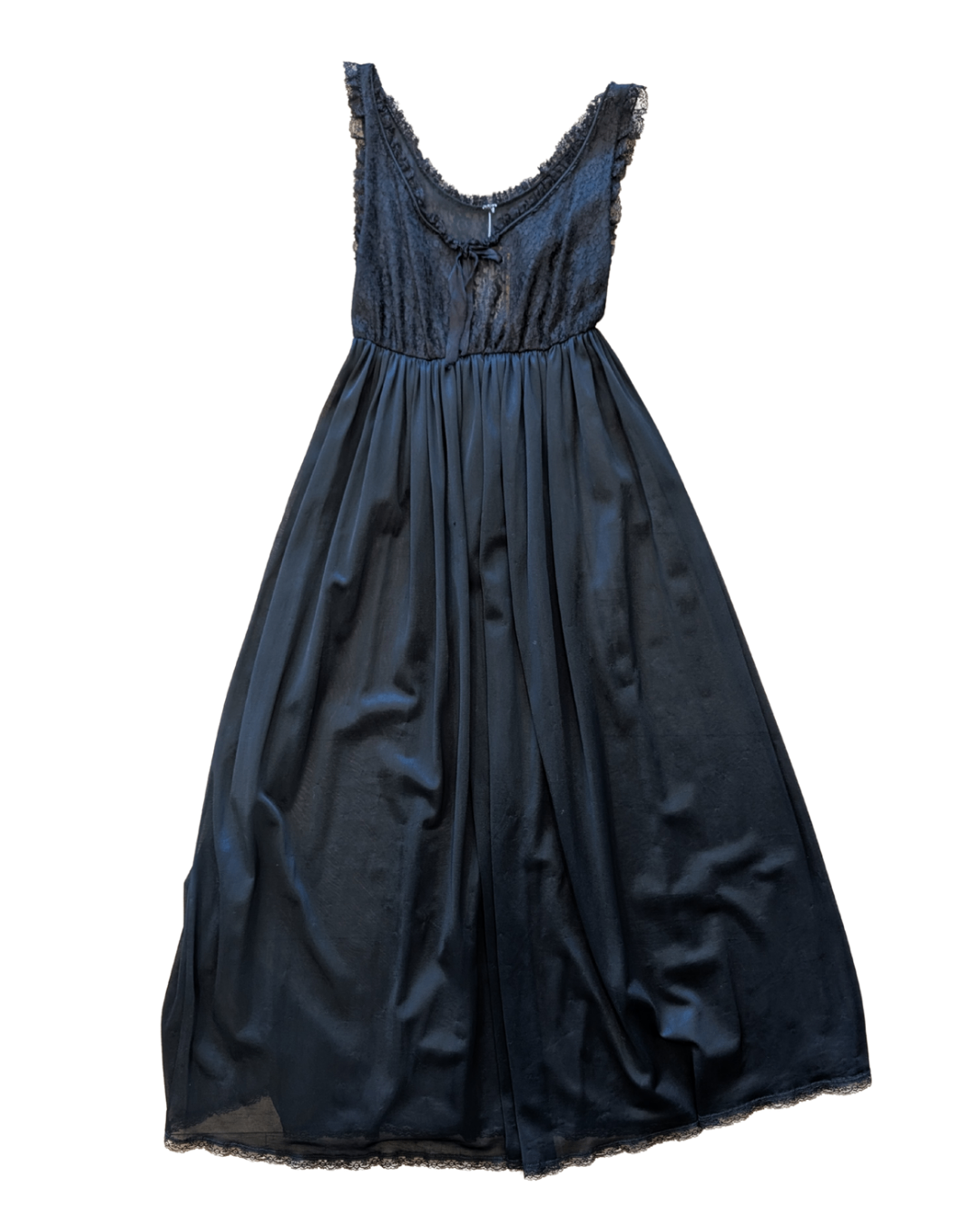 Black Lace Slip and Robe Set (M)
