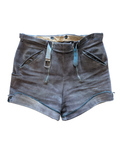Leather Belted Mini Shorts - 36"W