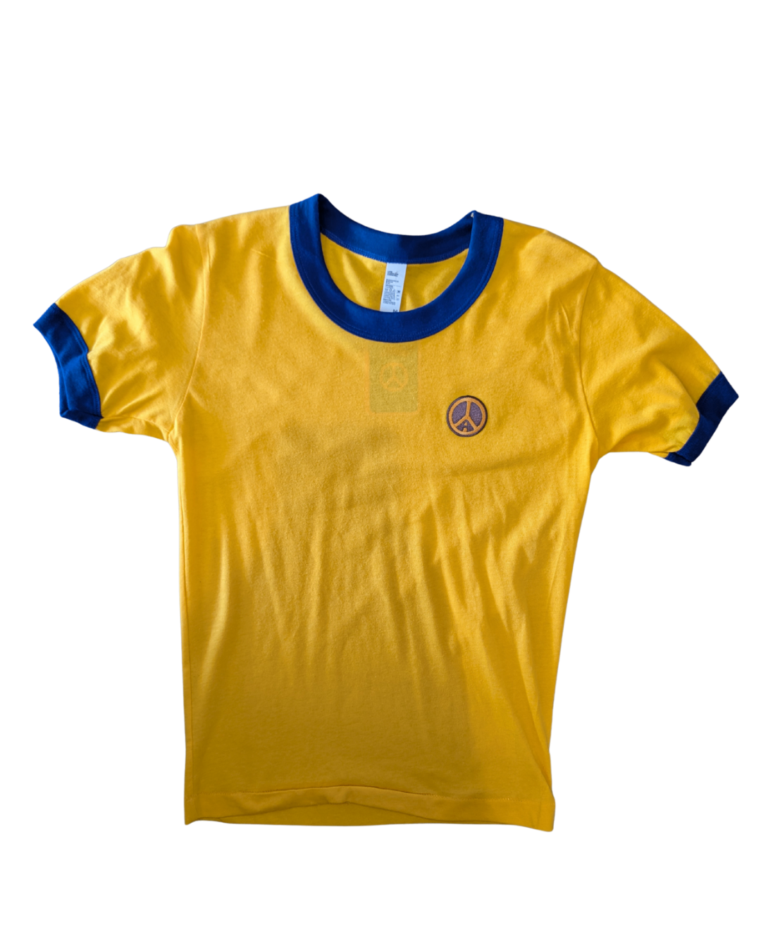 AJ Reclaimed Yellow Ringer Baby Tee - M
