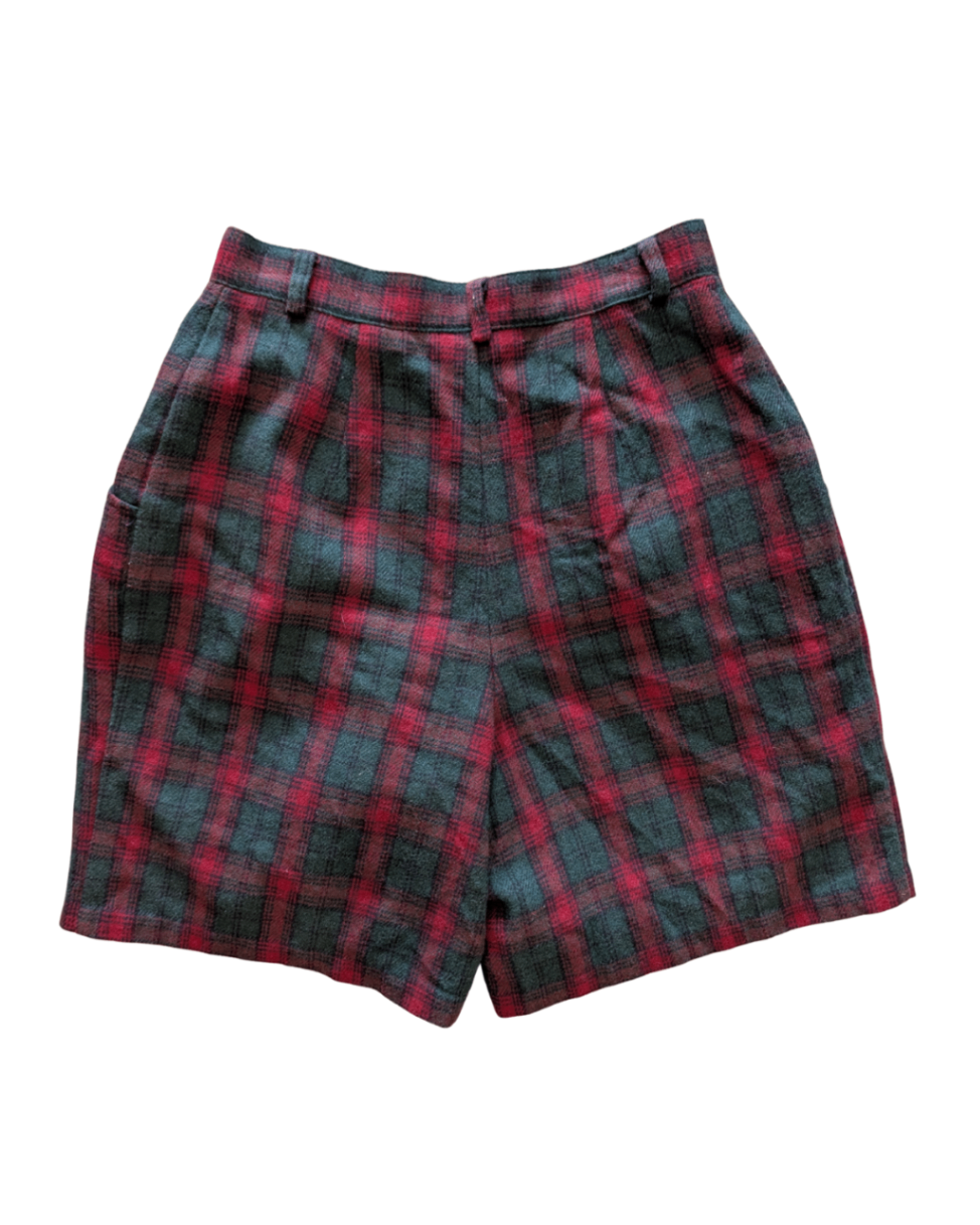Wool Plaid Shorts (12) (29"W, 15"R)