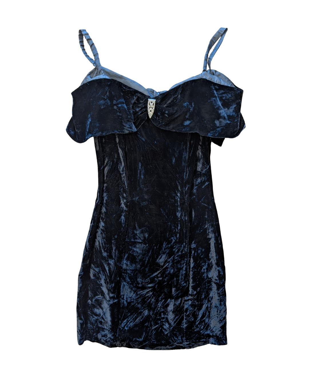 Vintage Black Velvet Dress (9)