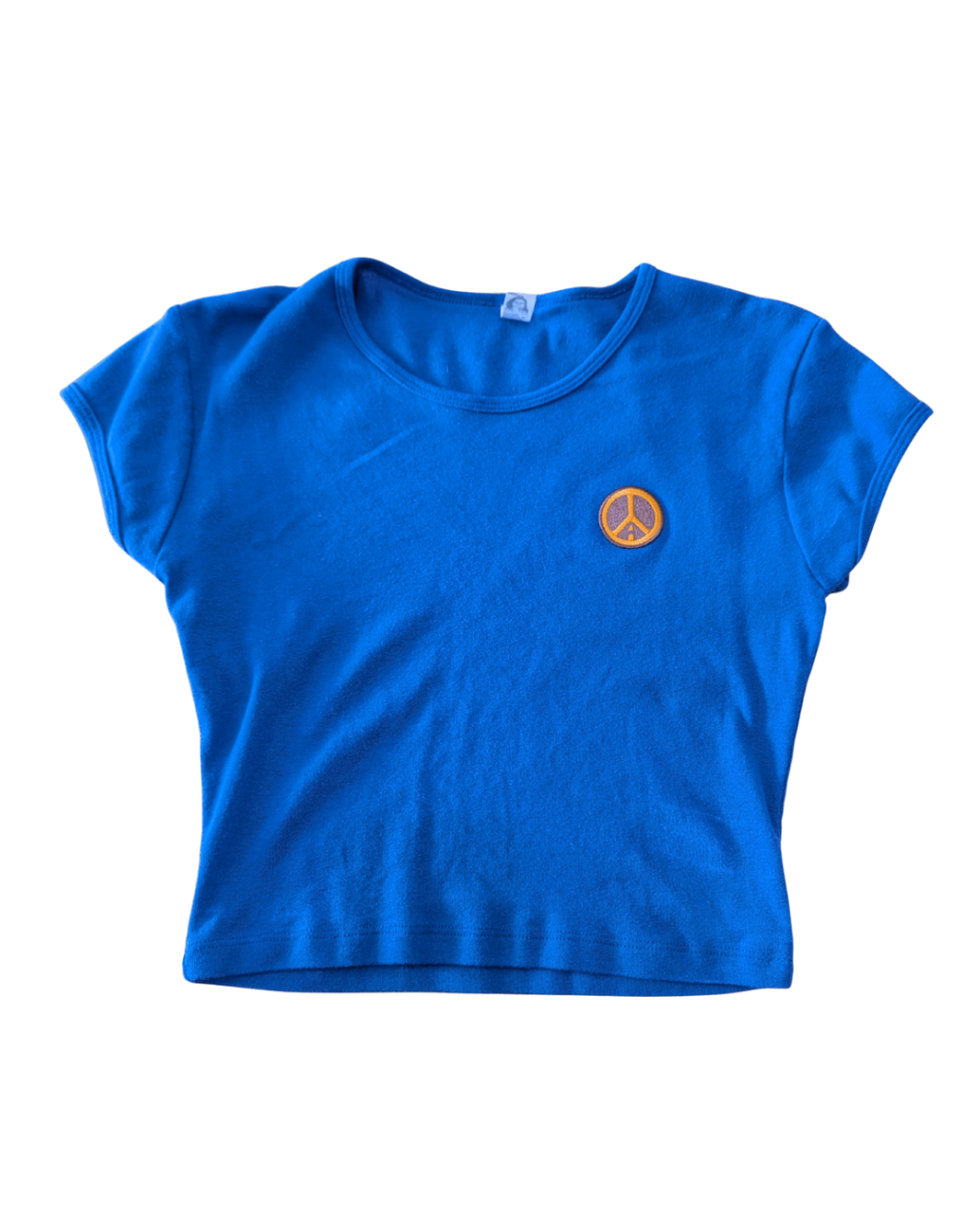 AJ Reclaimed Blue Cropped Tee - M