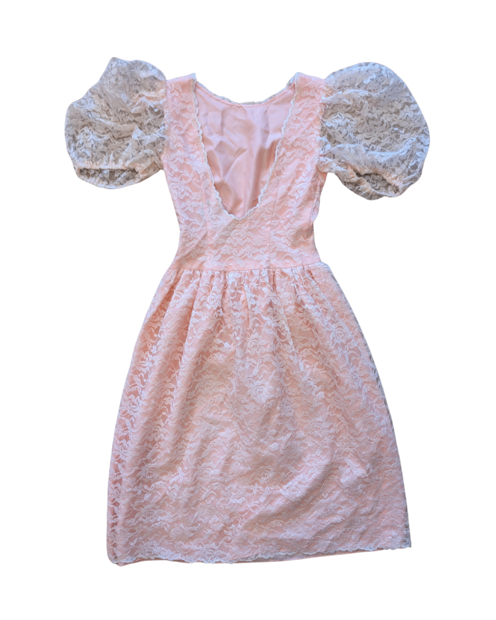 Vintage Blush Lace Dress (S)