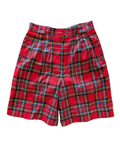Wool Red Plaid Shorts (12) (30"W)