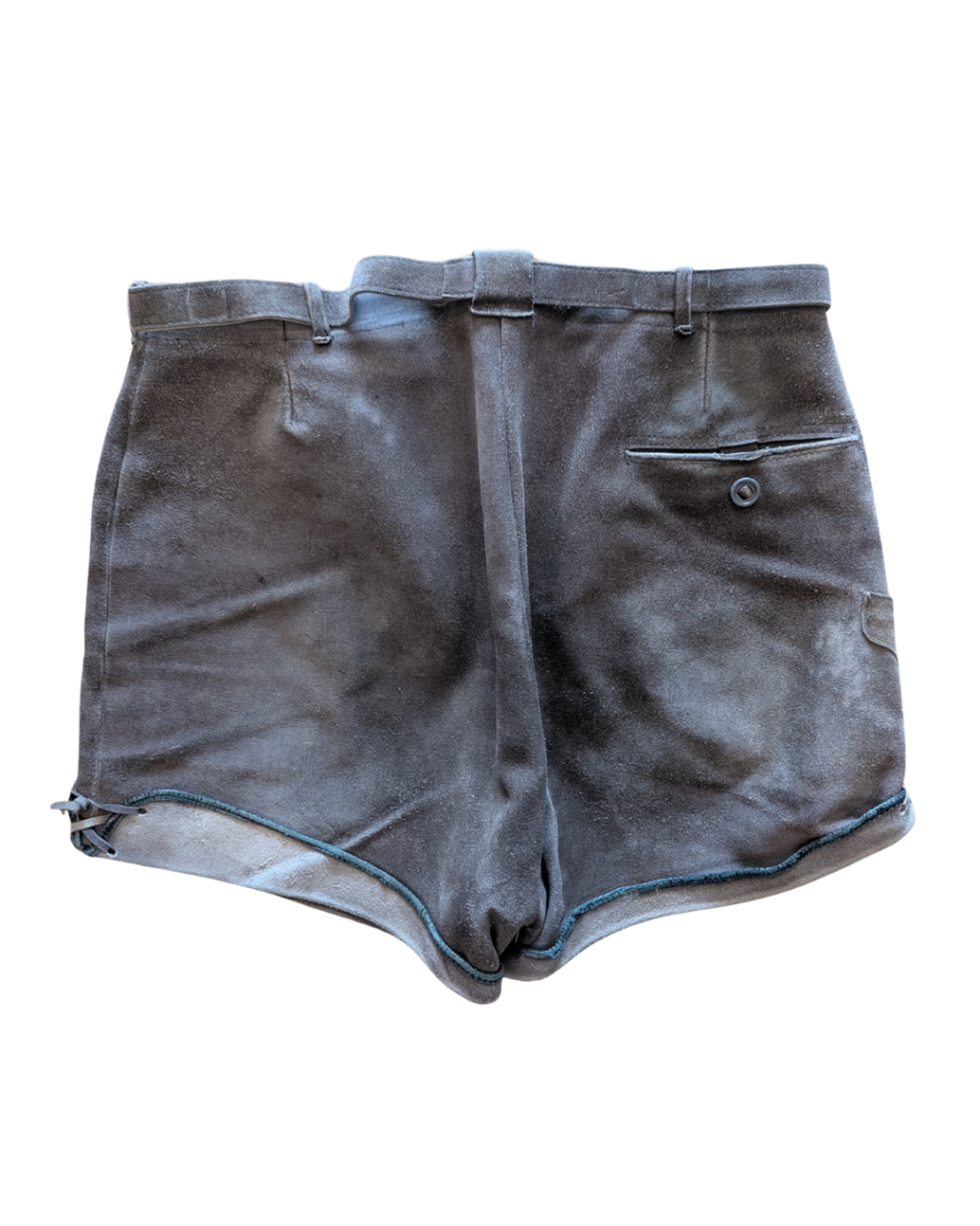 Leather Belted Mini Shorts - 36"W