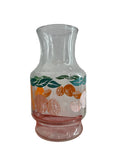 Clear with multicolor design (orange, green, white) Vase Standard