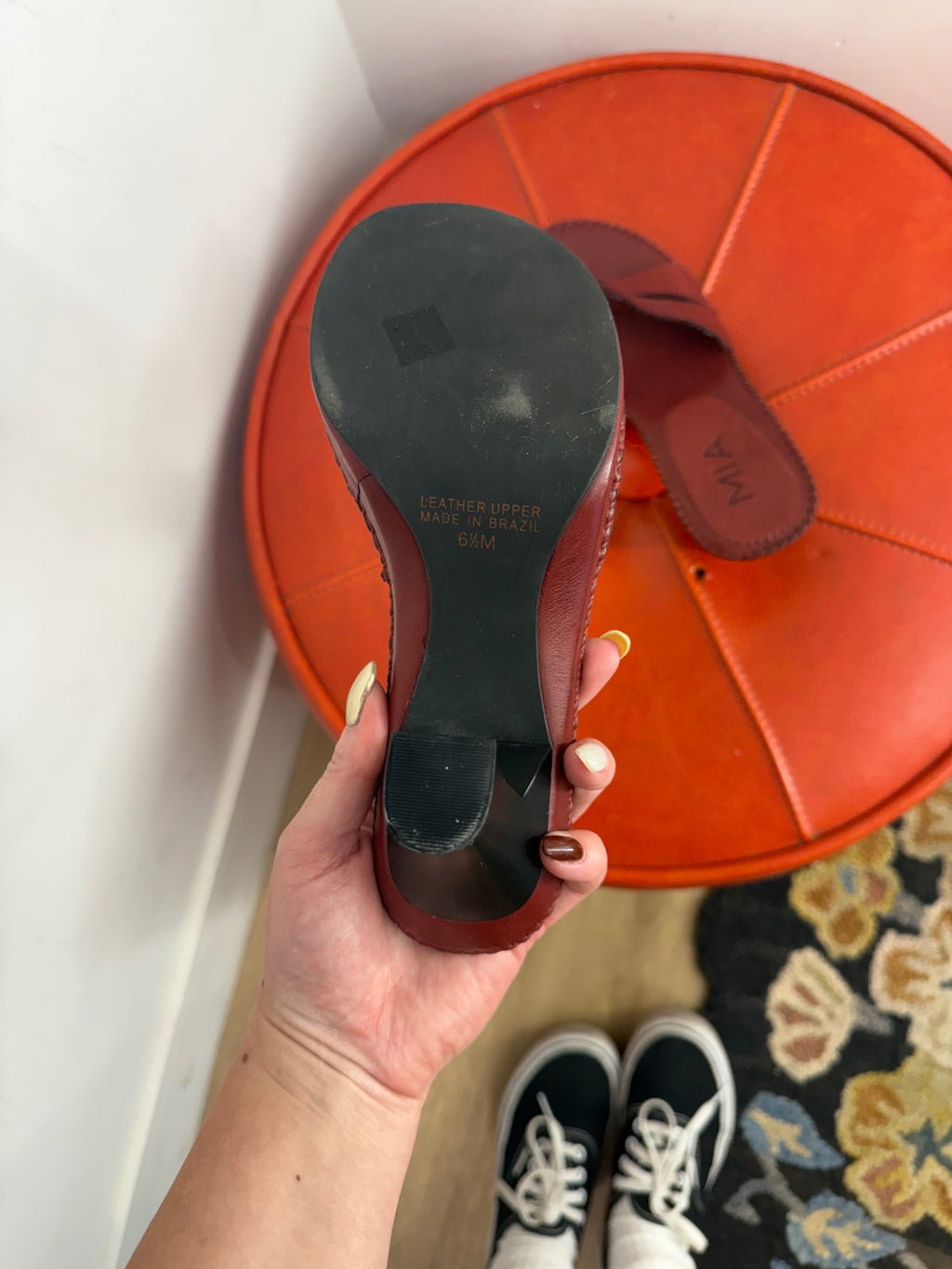 Burgundy MIA Leather Heels — 6½
