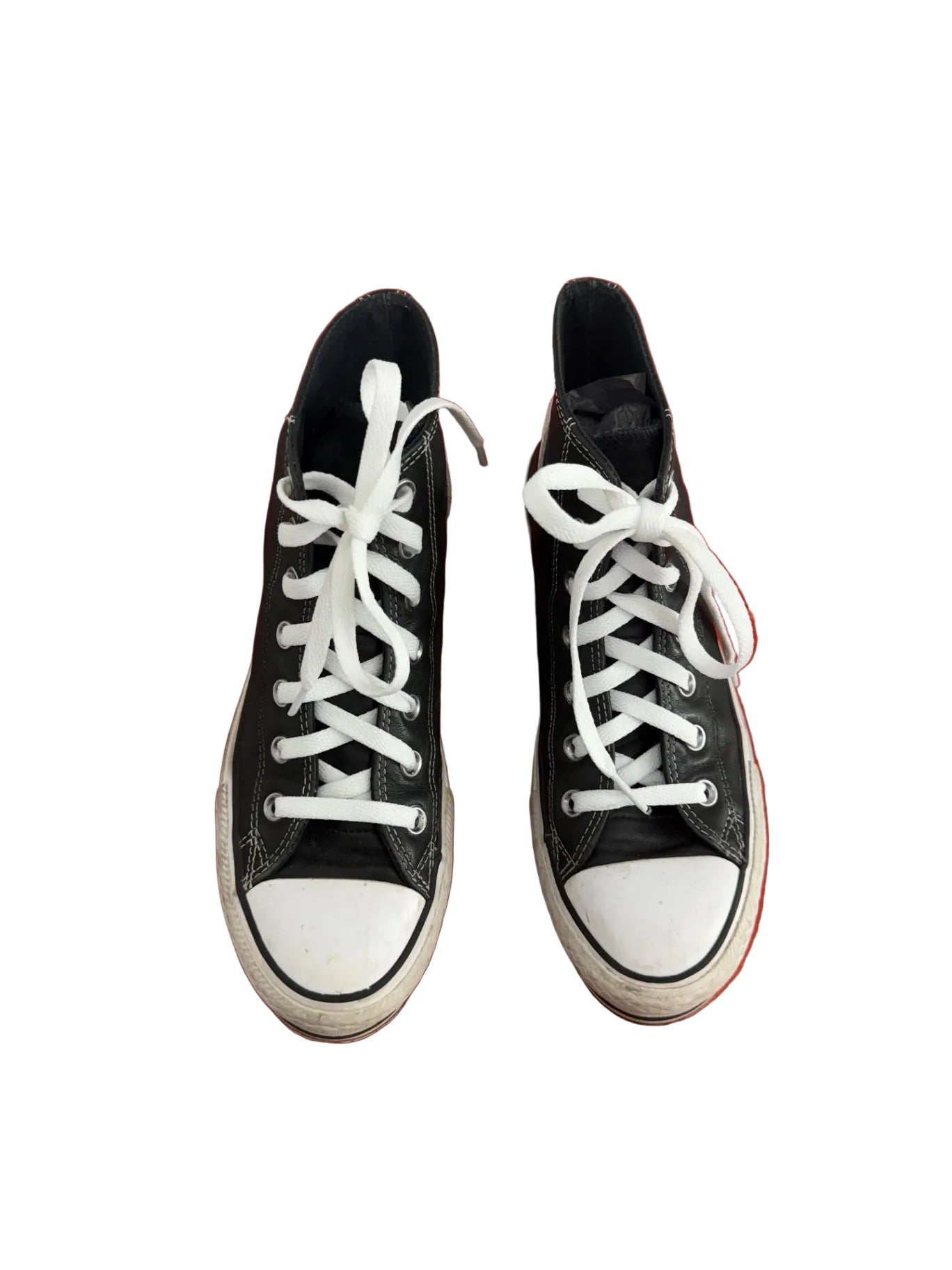 Black Converse Shoes Leather Converse — 5.5