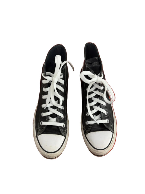 Black Converse Shoes Leather Converse — 5.5