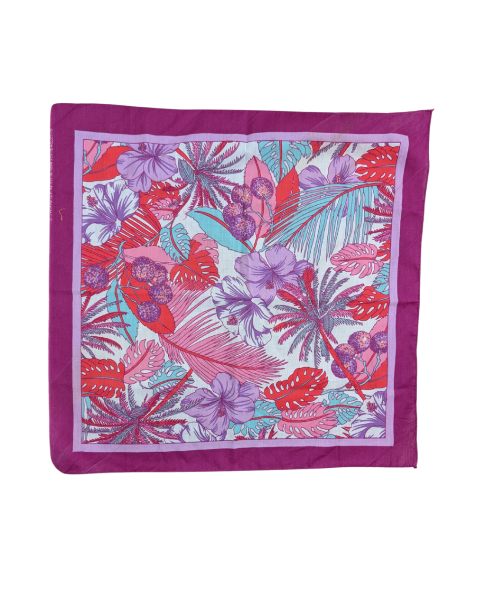 Vintage Pink/Purple Tropical Bandana