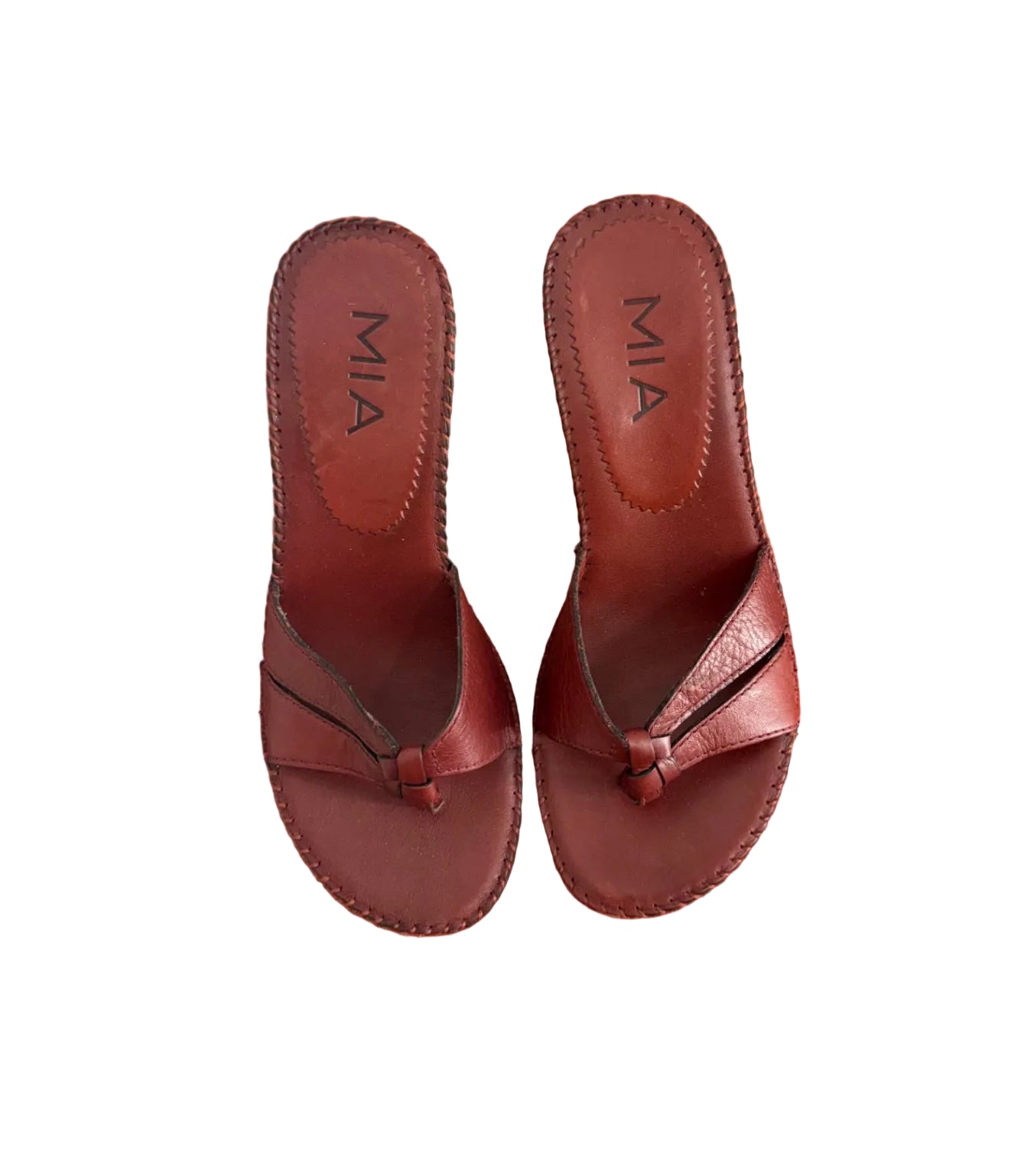 Burgundy MIA Leather Heels — 6½
