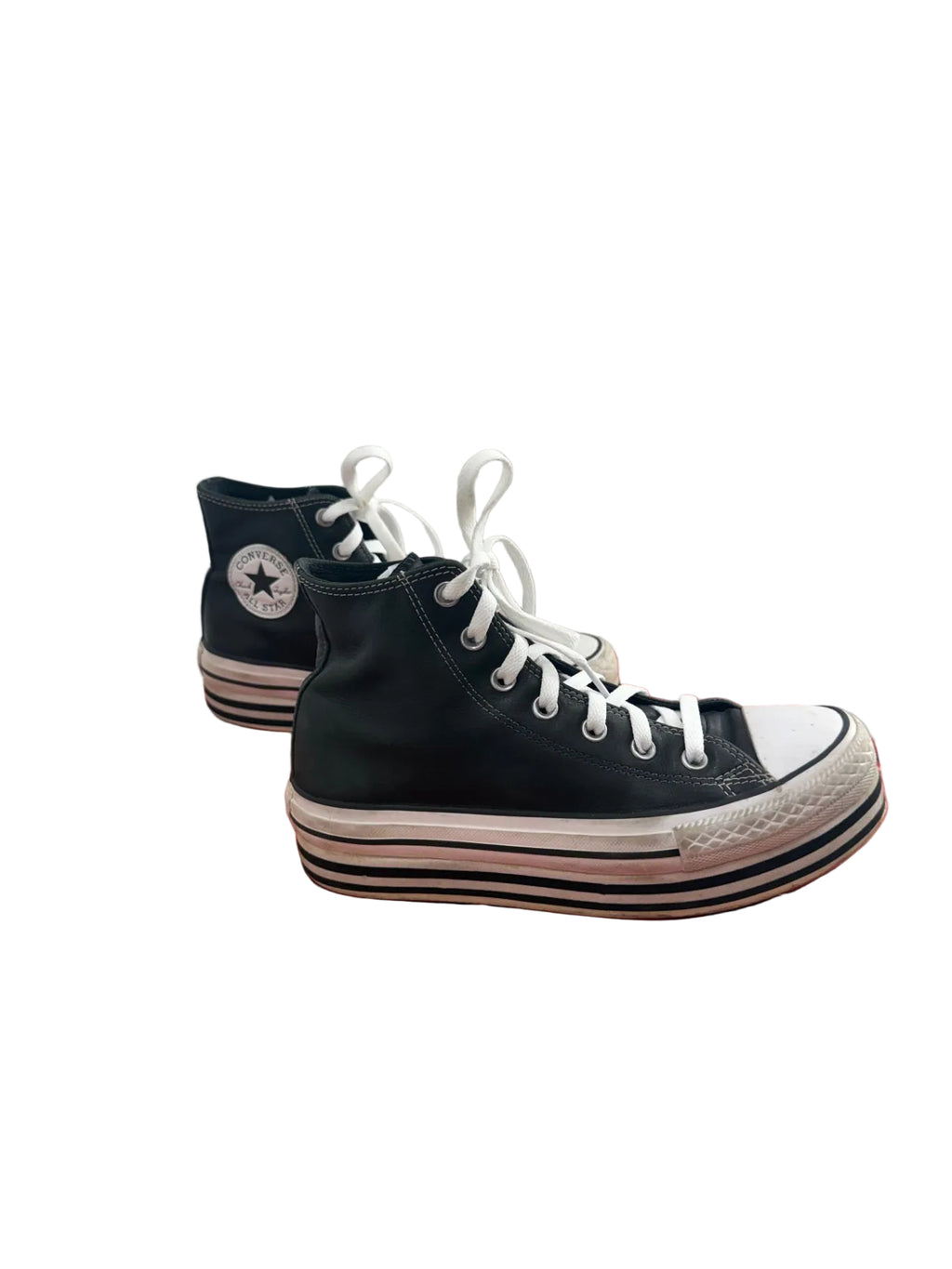 Black Converse Shoes Leather Converse — 5.5