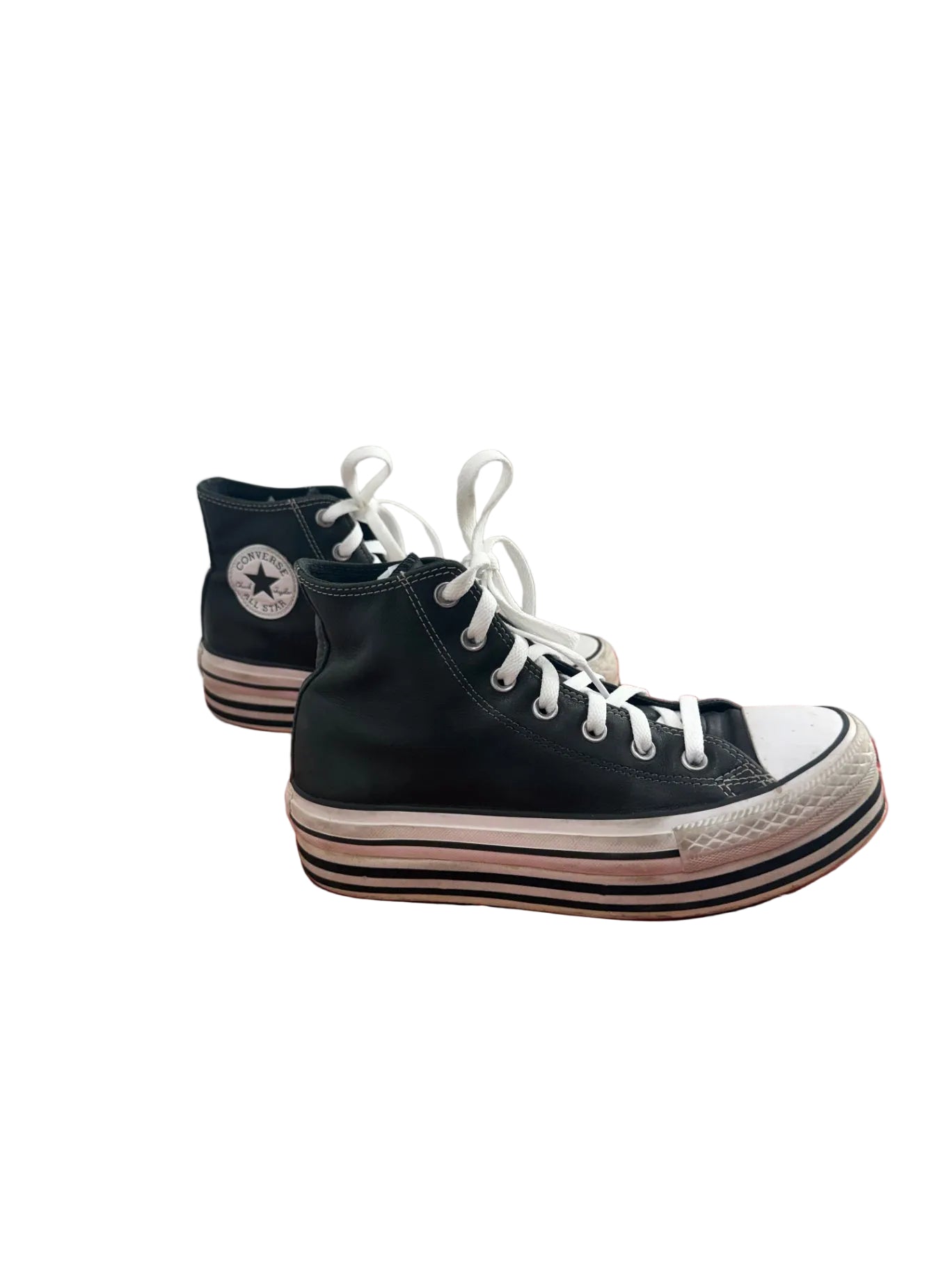 Black Converse Shoes Leather Converse — 5.5