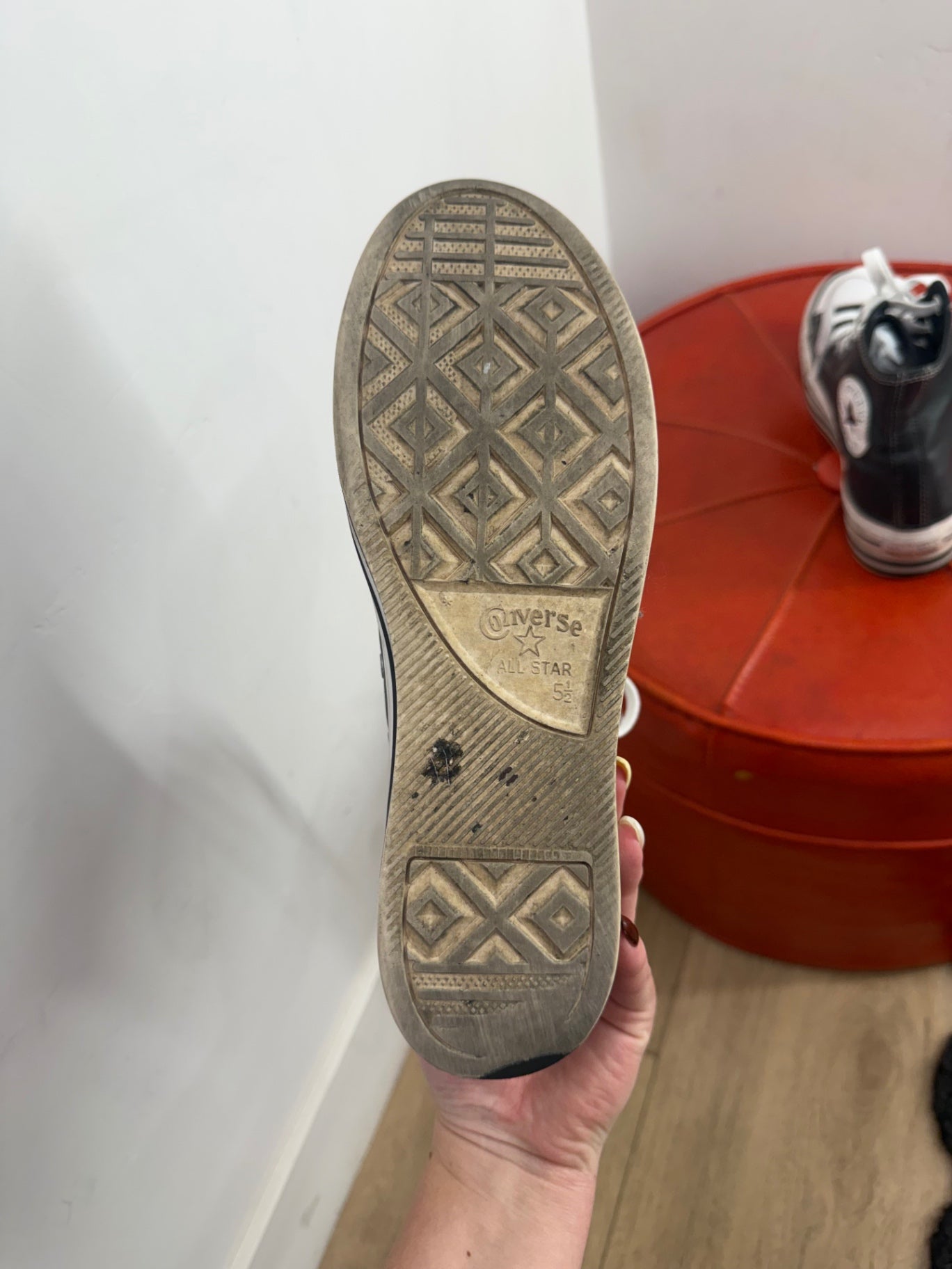 Black Converse Shoes Leather Converse — 5.5
