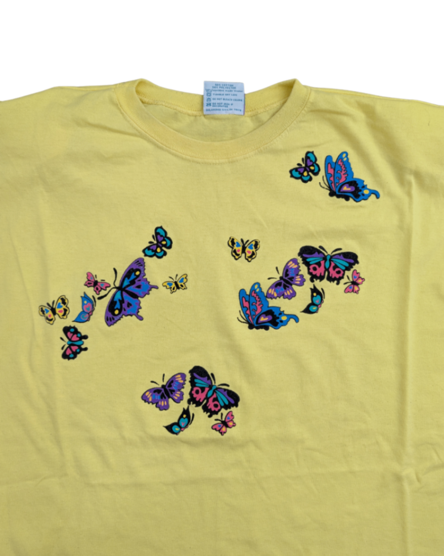 90's Yellow Butterfly Tee