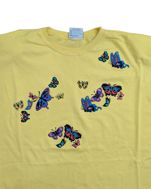 90's Yellow Butterfly Tee