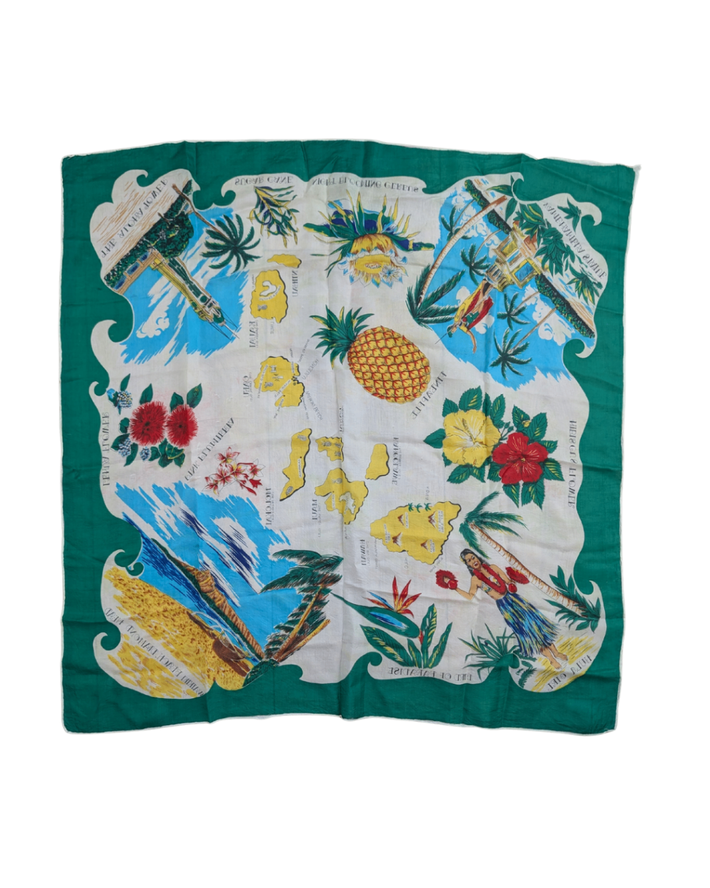 Vintage Hawaii Scarf/Bandana (some yellowing)