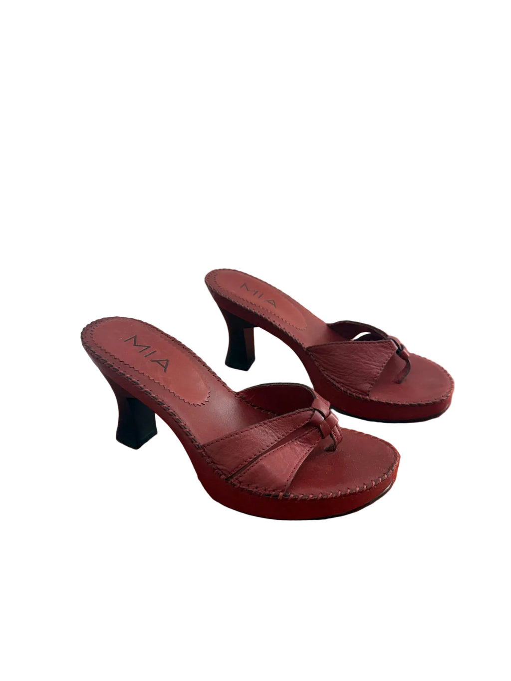 Burgundy MIA Leather Heels — 6½