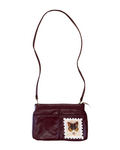Hand Painted Butterfly Stamp on Burgundy Bag