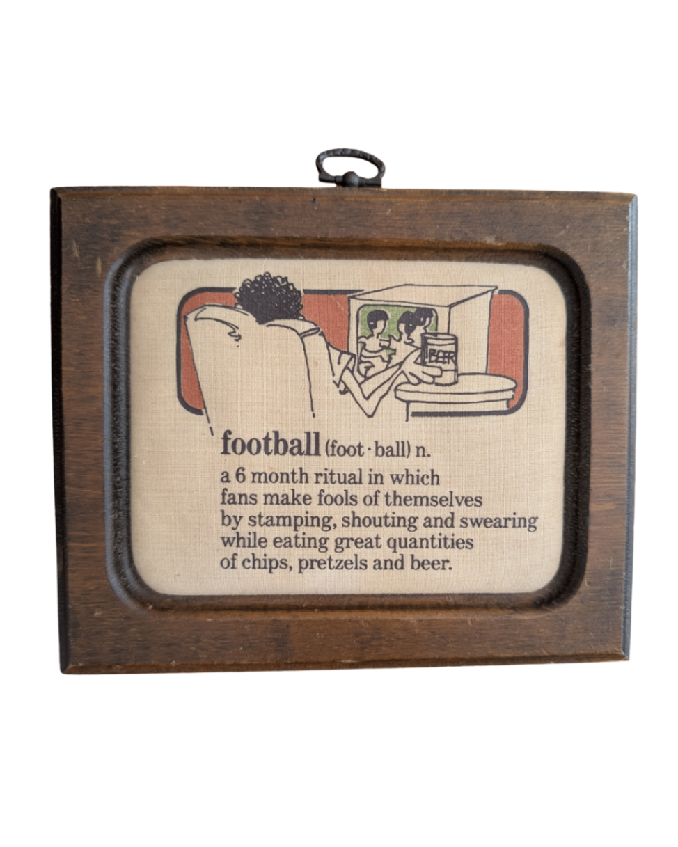 Vintage Football Plaque