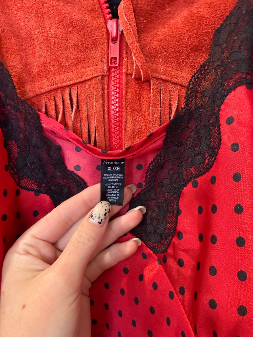 Ladybug Red/Black Slip Dress — XL