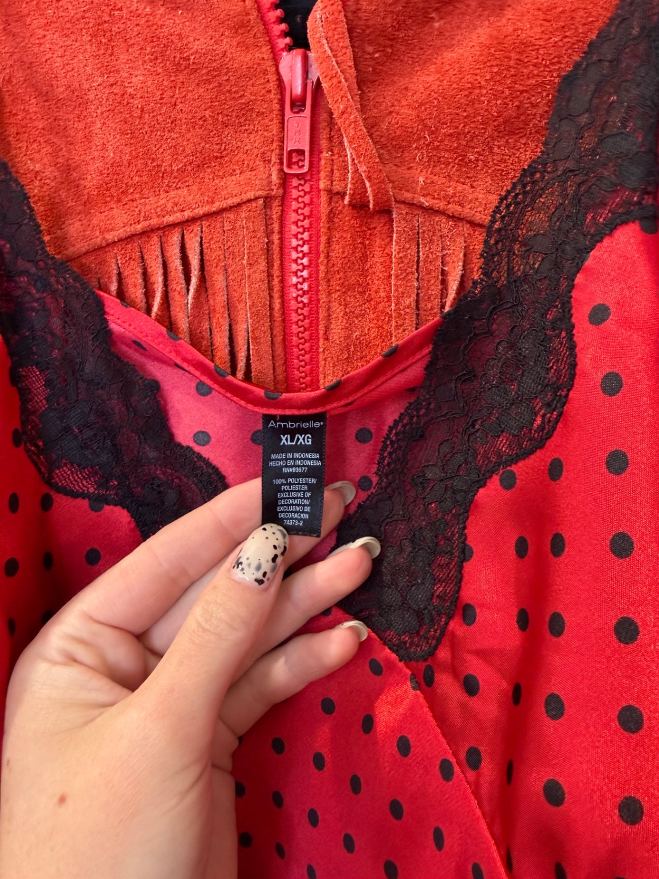 Ladybug Red/Black Slip Dress — XL